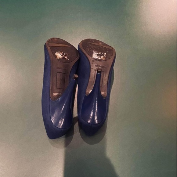 Womens Blue Faux Suede Heels, Size 9 - Picture 5 of 5
